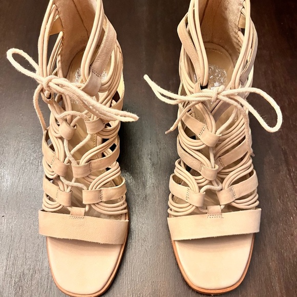 Vince Camuto Shoes - Vince Camuto Kaiann Nubuck Suede Caged Block Heel Sandal